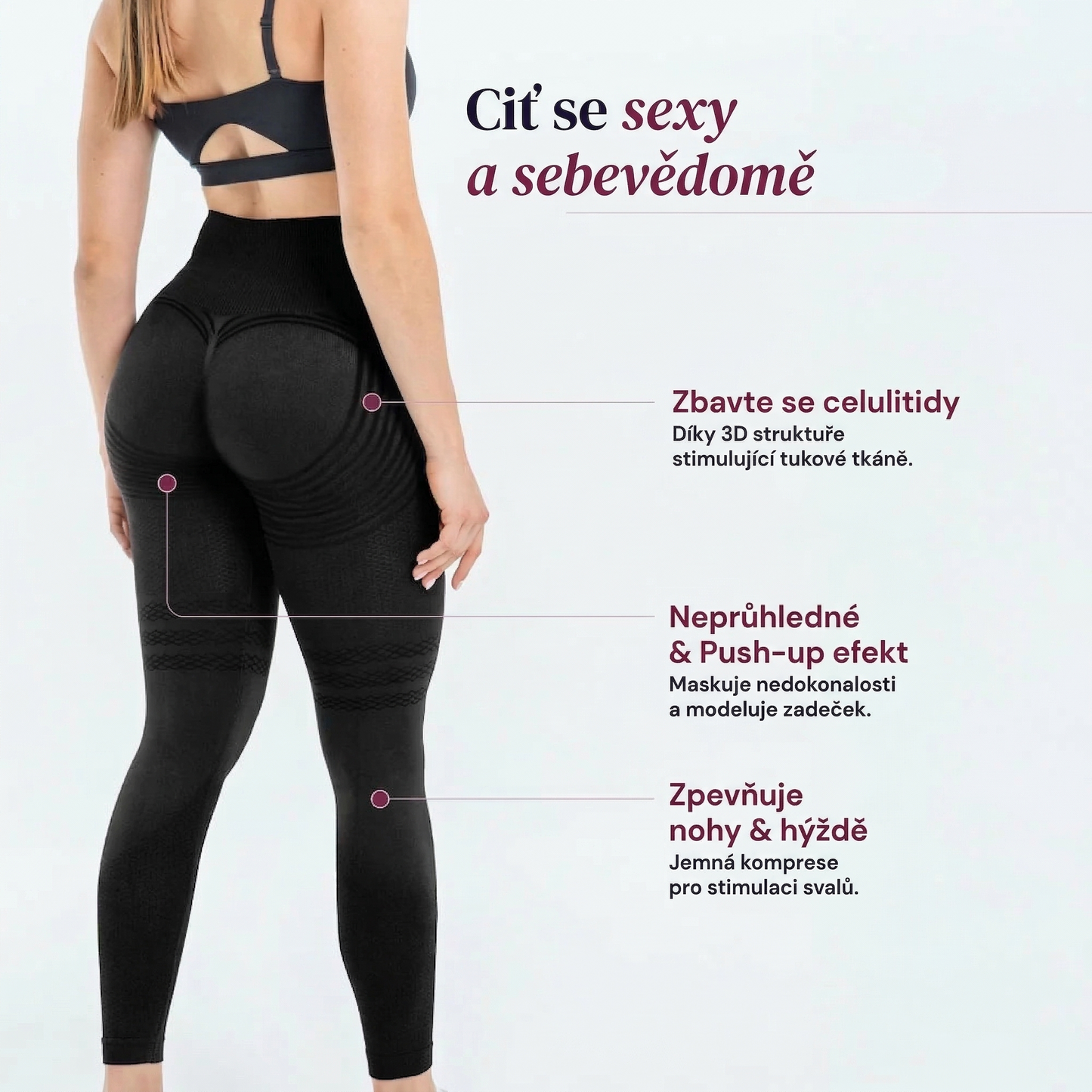 Modelující 3D legíny – Push-Up & Anticellulitní